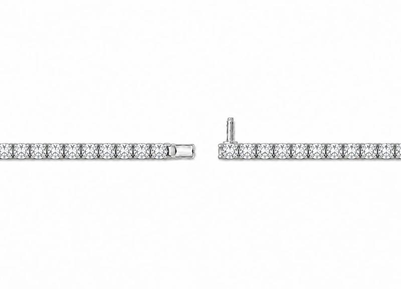 5 CTS Round Tennis Bracelet in White gold, view 3