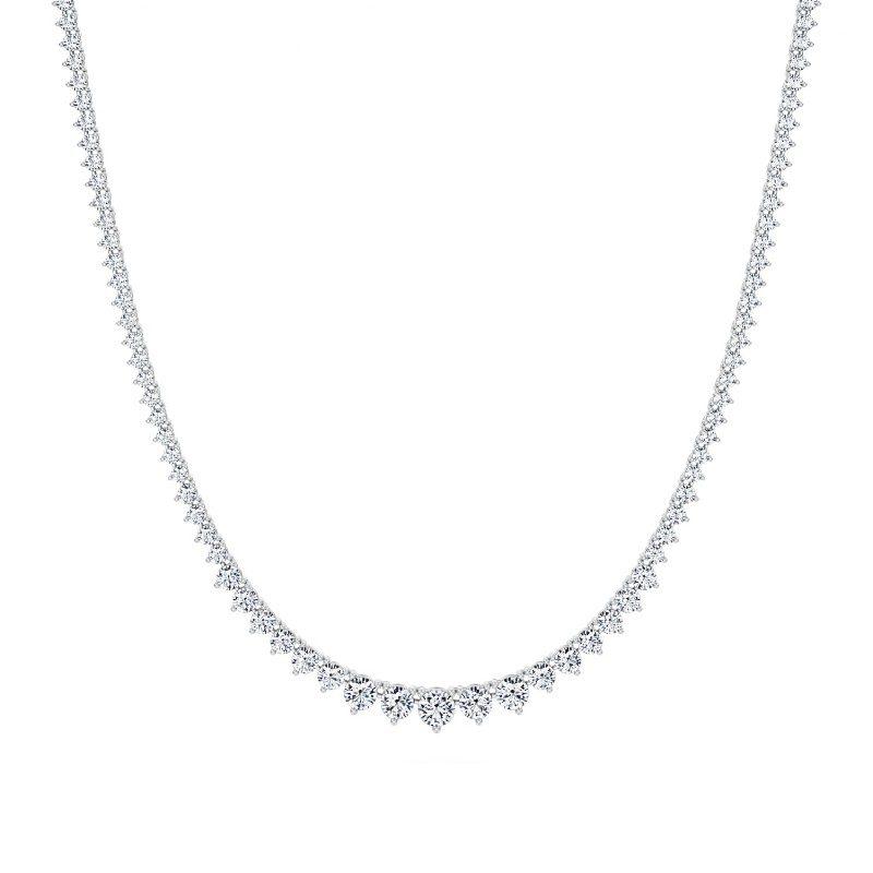 7 CTS Graduated Tennis Necklace