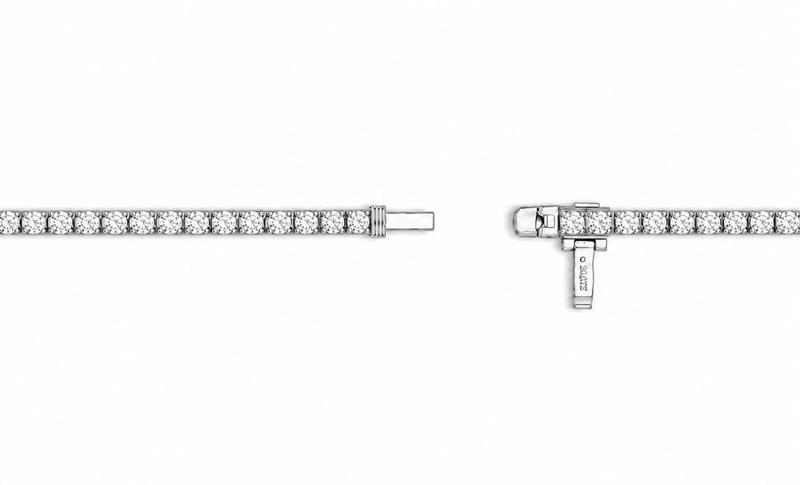 20 CTS Straight Line Tennis Necklace in White gold, view 3